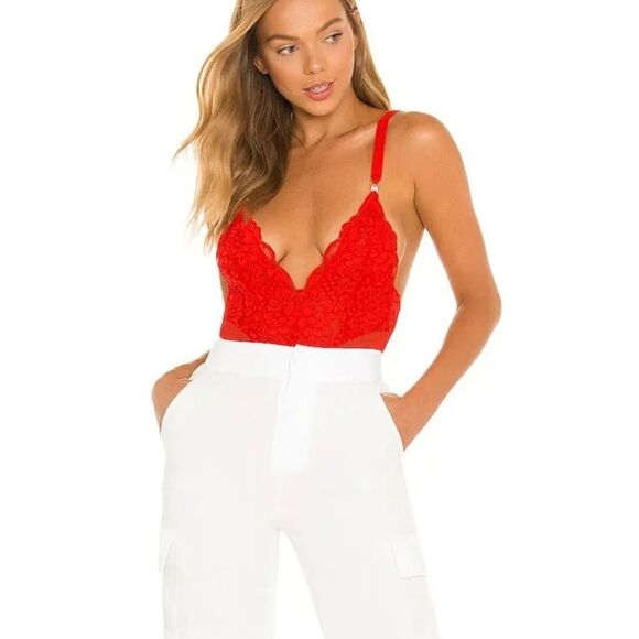 We are HAH -415 Hot As Hell Cheap and Cheerful Bodysuit Red Blood Orange XS - Picture 3 of 9